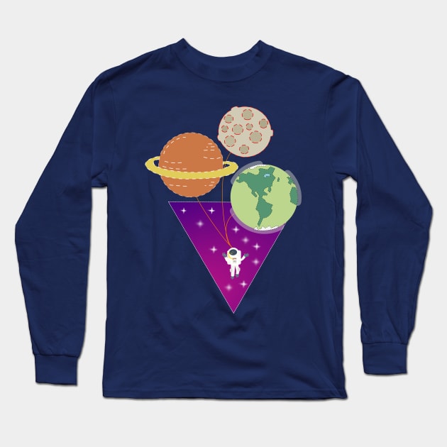 Balloon Spaceman Long Sleeve T-Shirt by jaml-12